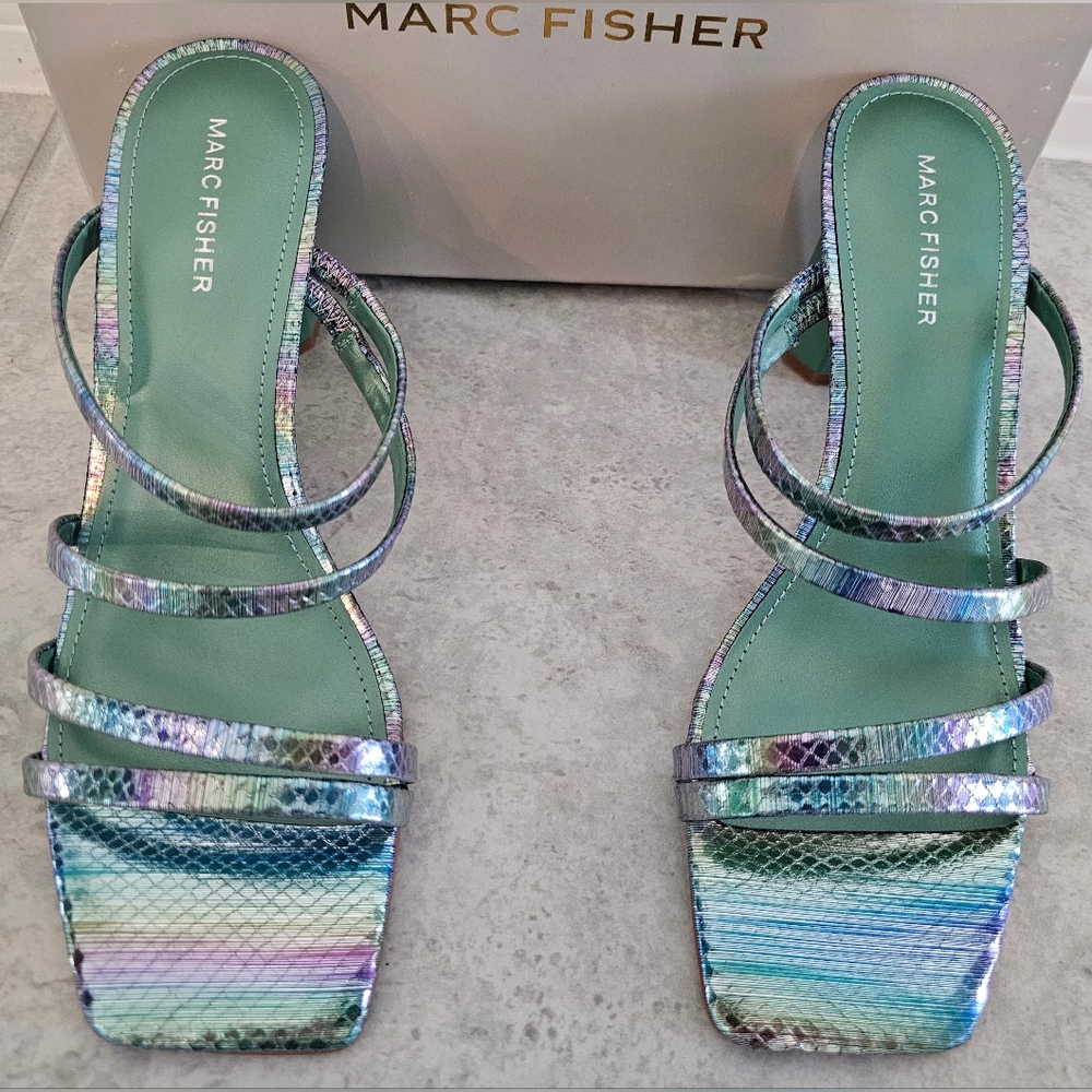 NIB Marc Fisher Kristin Sandal- Iridescent Multicolor